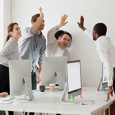 Mentor guiding a trainee
